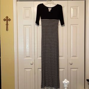M.S.S.P. Black and Gray Striped Maxi